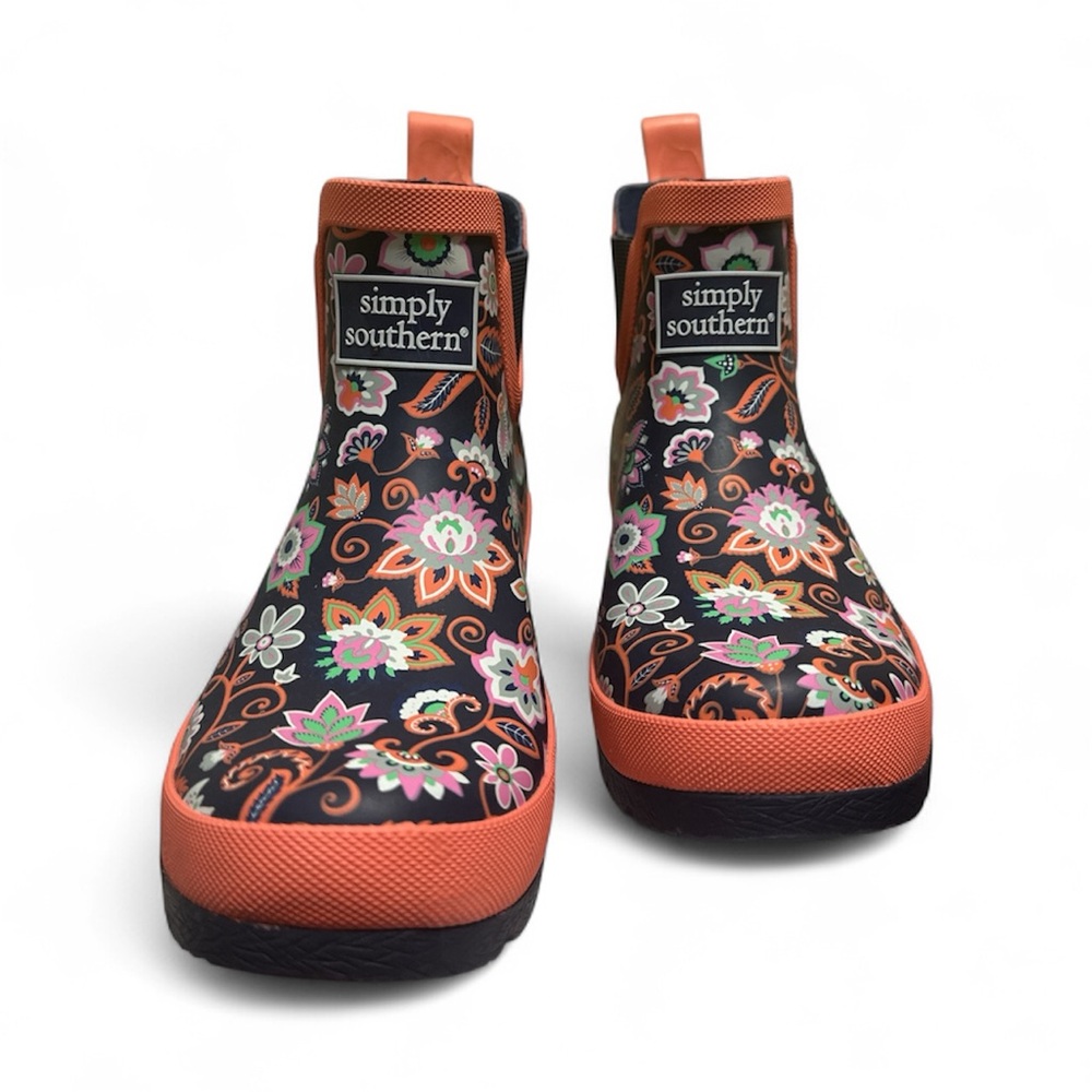Simply Southern Black and Orange Floral Boots